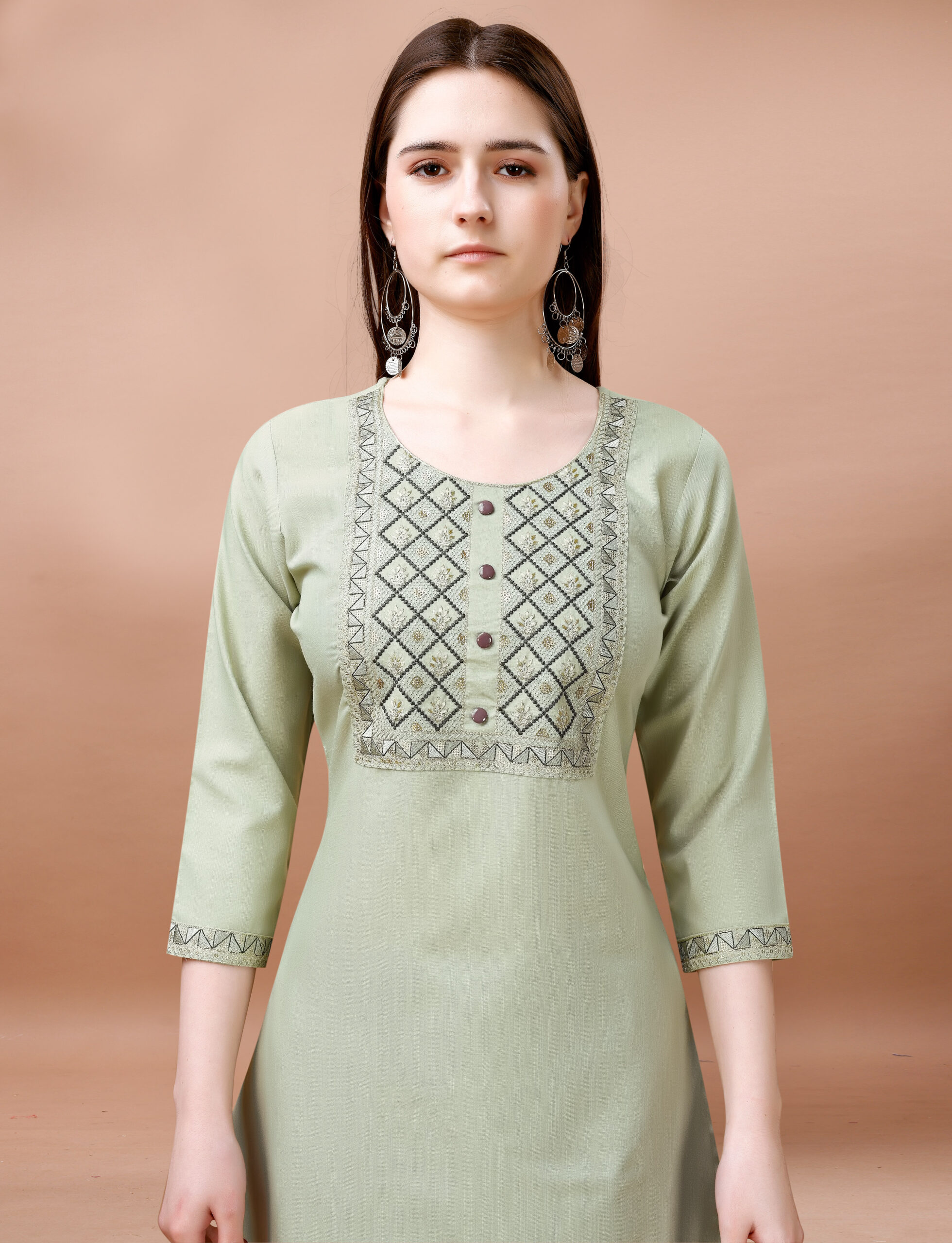 Kurti With Pant And Dupatta Set