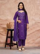 Cottan Blend Kurti With Pant & Dupatta Set