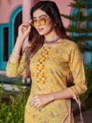 Cotton Blend Kurta With Pant Set