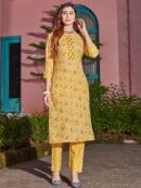 Cotton Blend Kurta With Pant Set