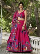 Floral Print With Foil Work Lehenga Choli