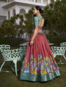 Floral Print With Foil Work Lehenga Choli