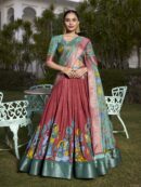 Floral Print With Foil Work Lehenga Choli