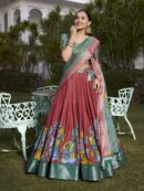 Floral Print With Foil Work Lehenga Choli