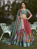 Floral Print With Foil Work Lehenga Choli