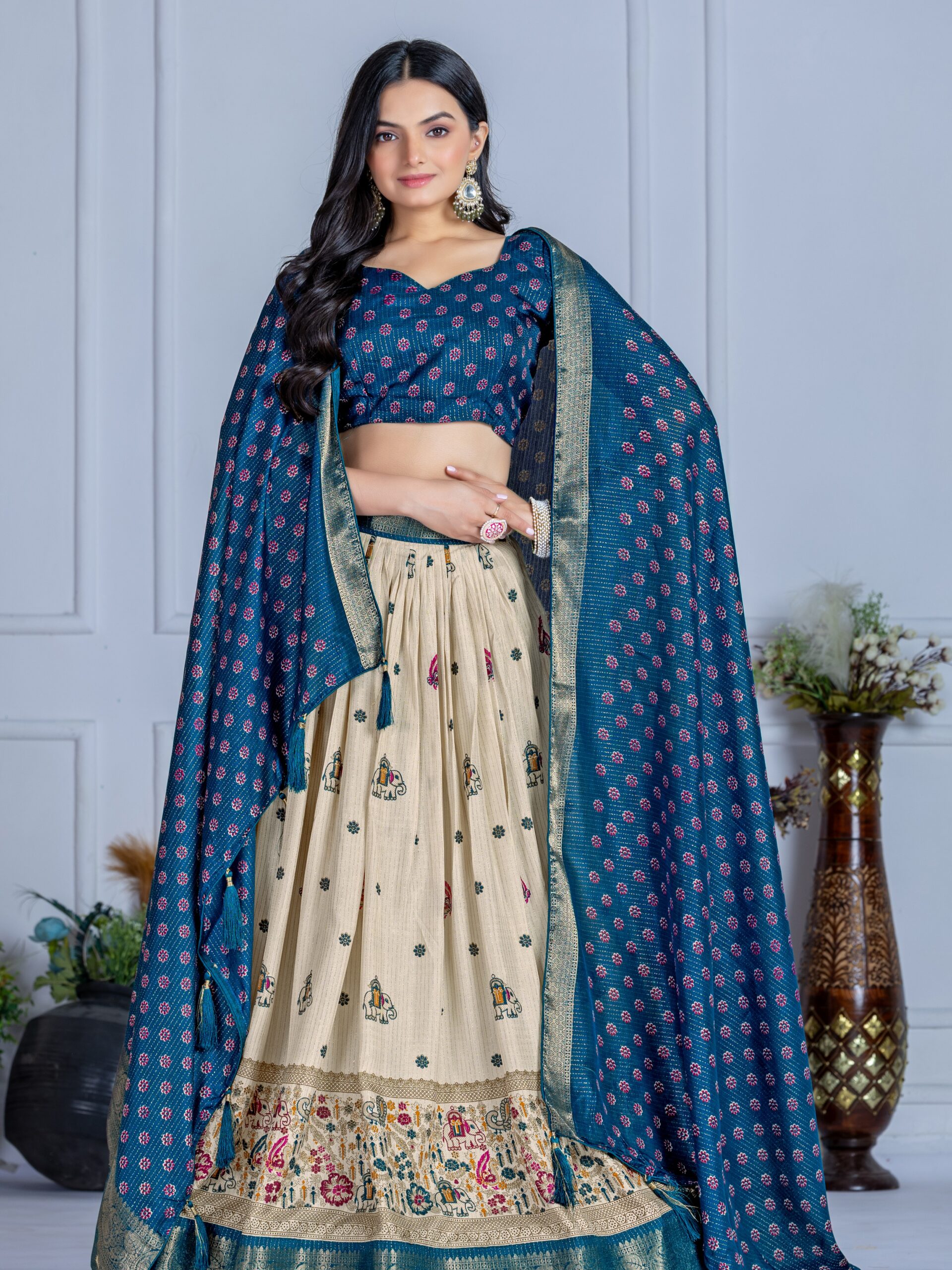 Jacquard With Jari Lining Lehenga Choli - Image 6