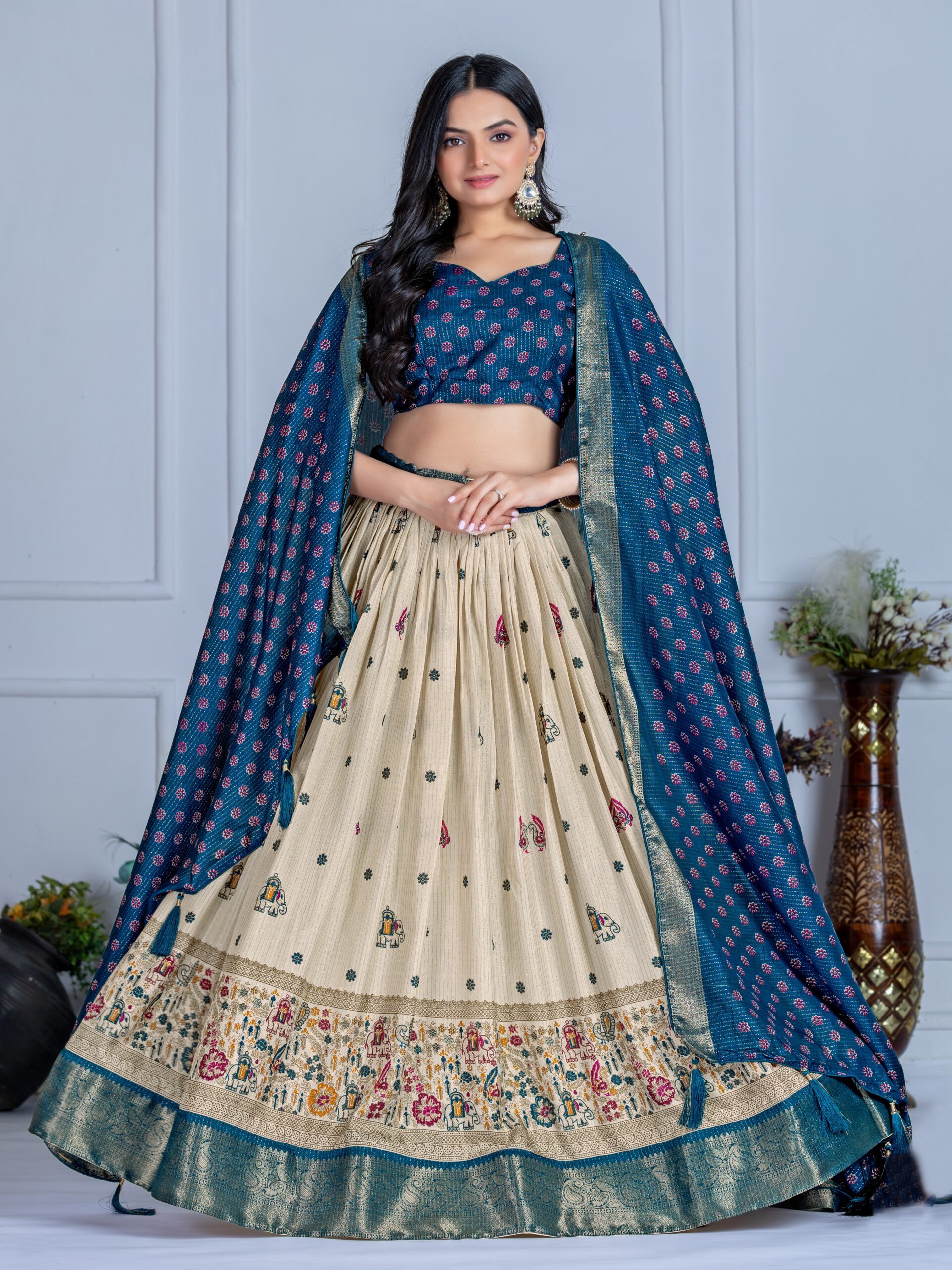 Jacquard With Jari Lining Lehenga Choli - Image 5