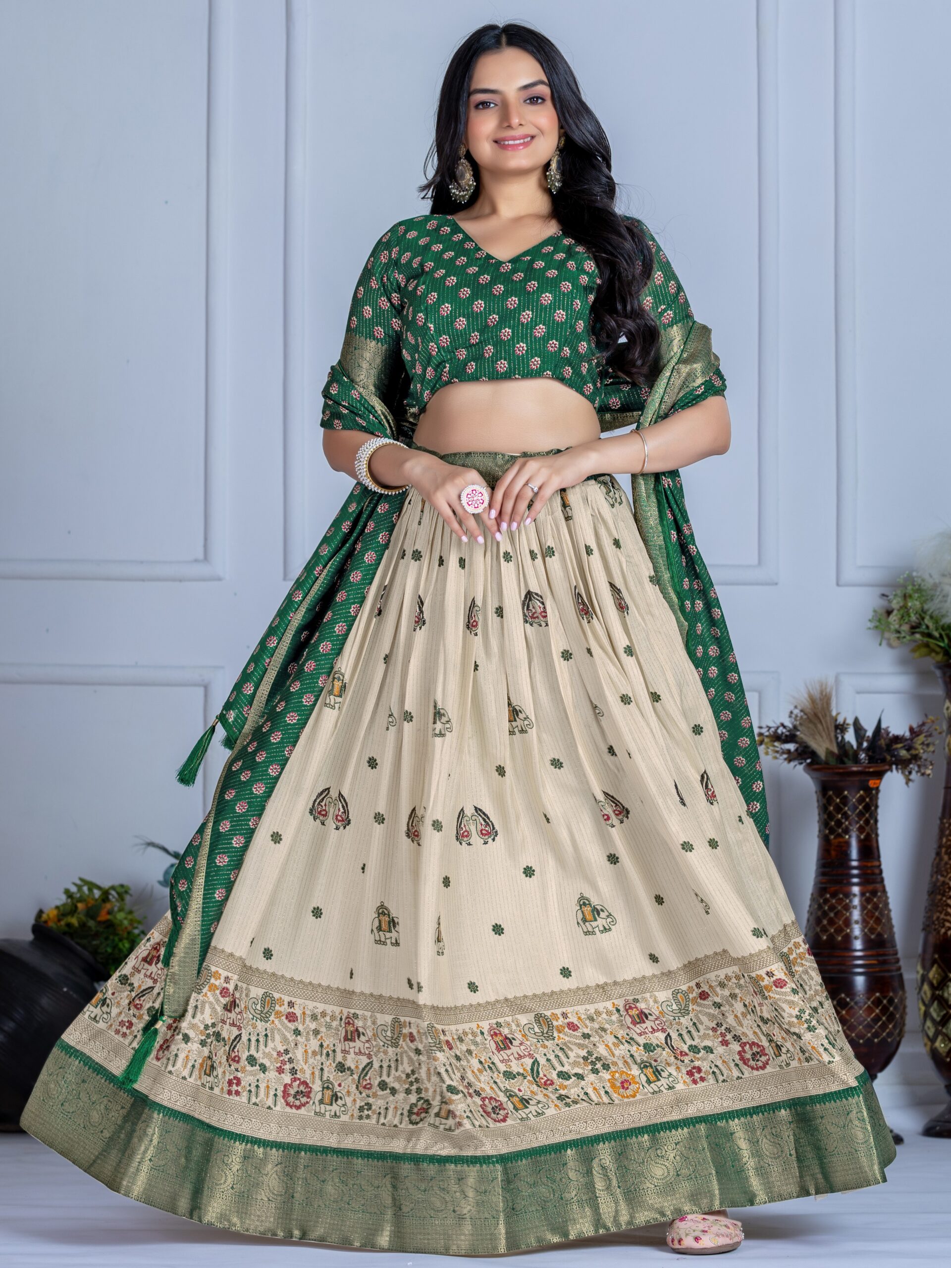 Jacquard With Jari Lining Lehenga Choli - Image 5