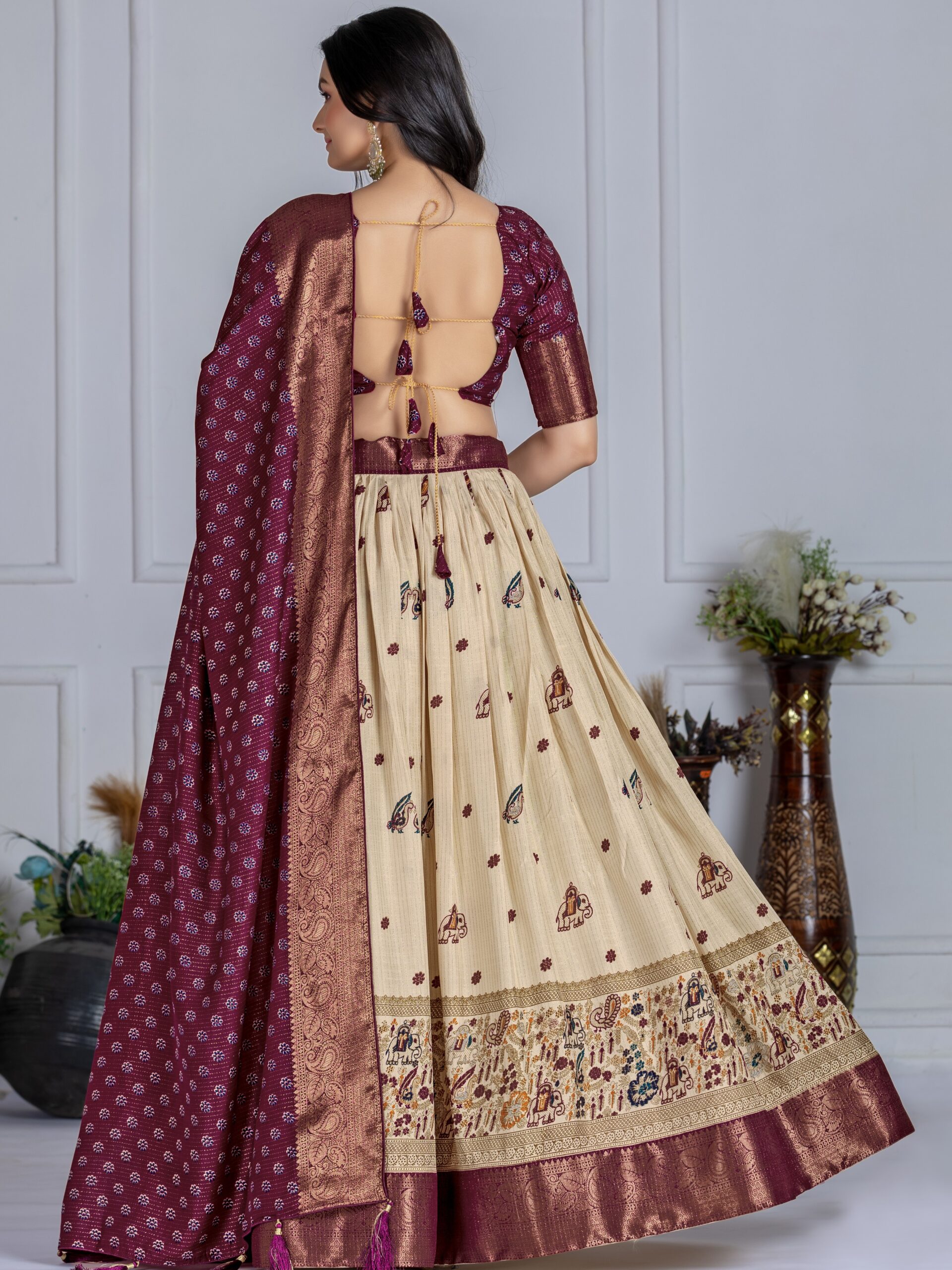 Jacquard With Jari Lining Lehenga Choli - Image 5