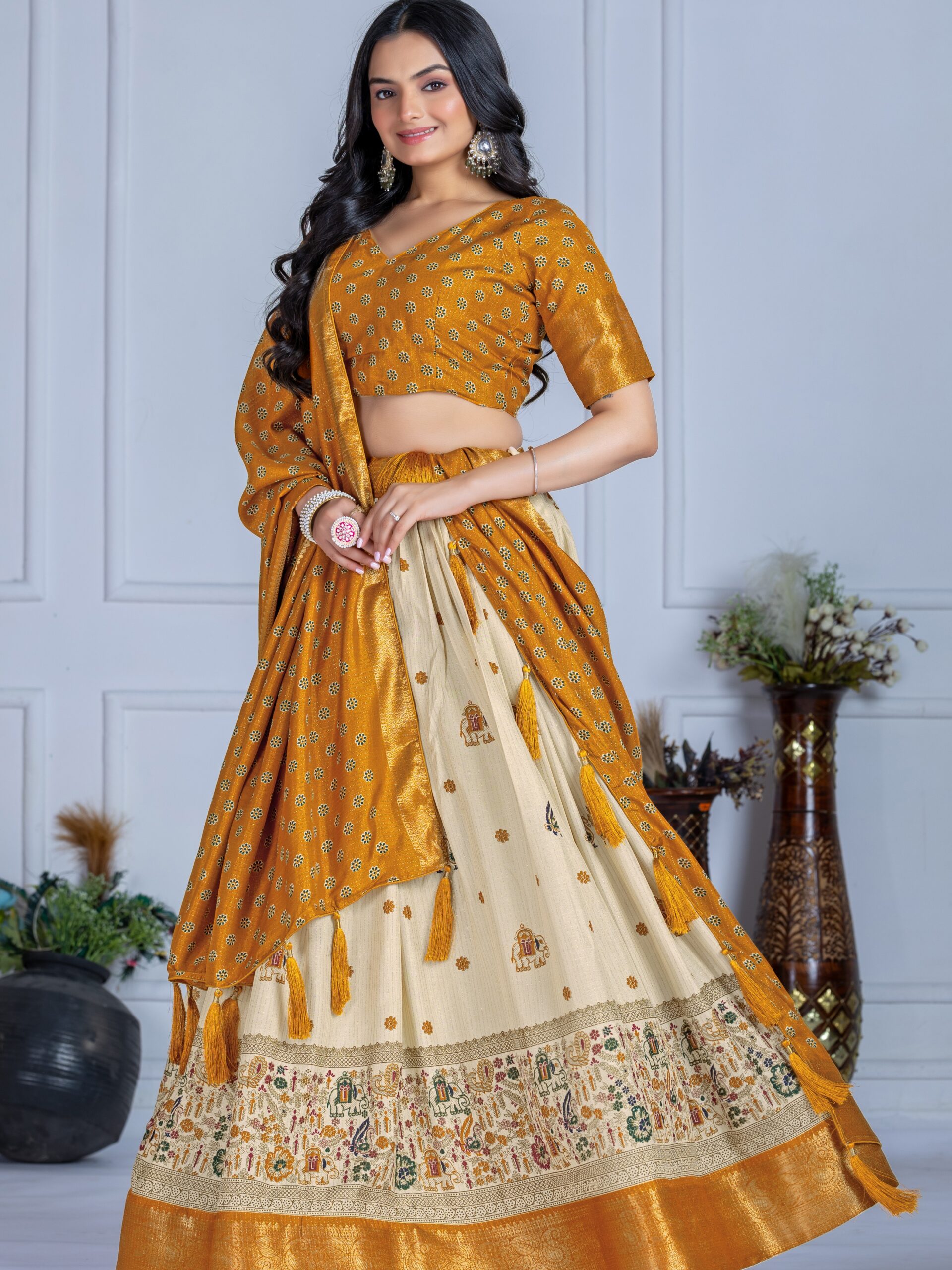 Jacquard With Jari Lining Lehenga Choli - Image 6