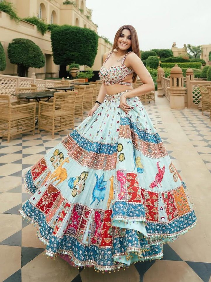 NEW DESIGNER PRINTED LAHENGA CHOLI - Image 5
