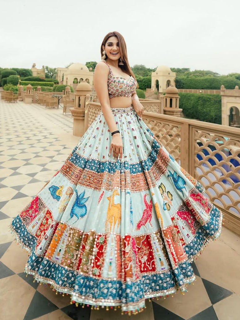 NEW DESIGNER PRINTED LAHENGA CHOLI - Image 4