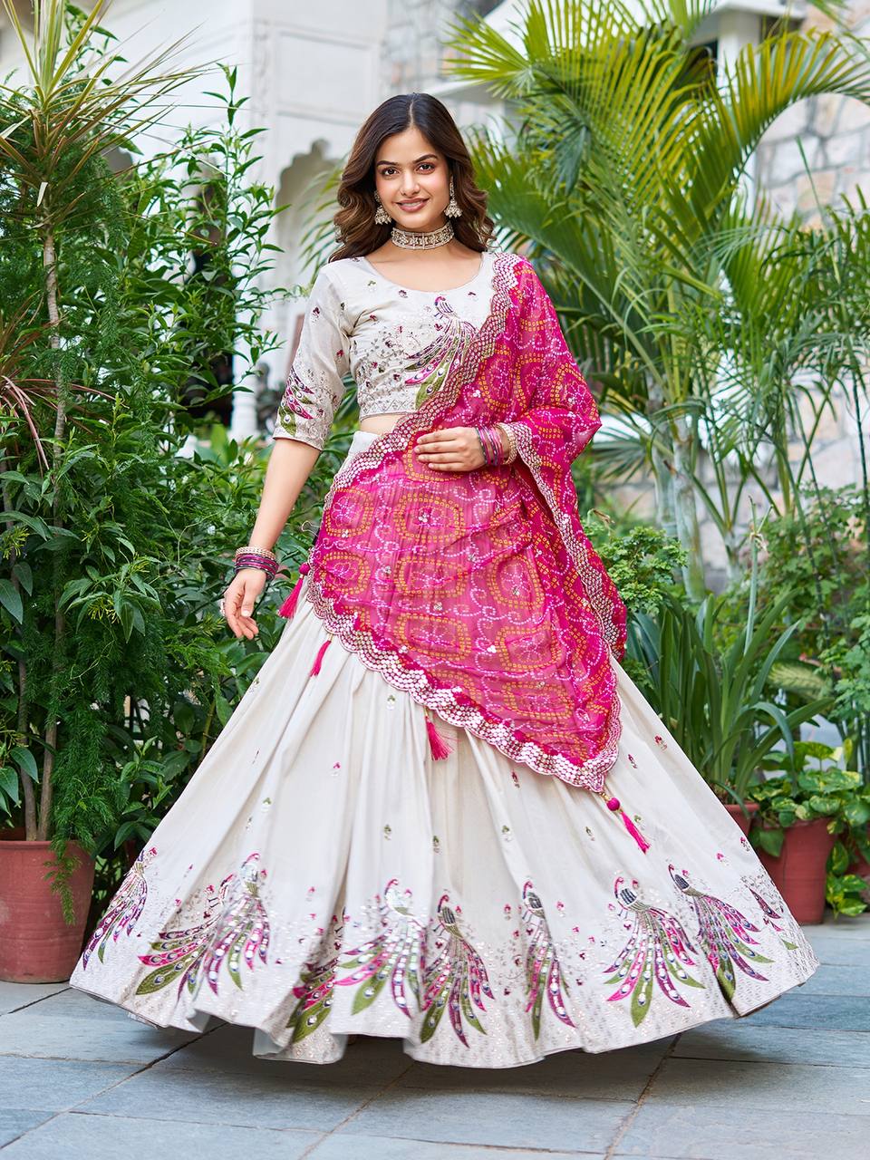 Heavy Embroidery Sequence And Thred Work Lehenga Choli - Image 5