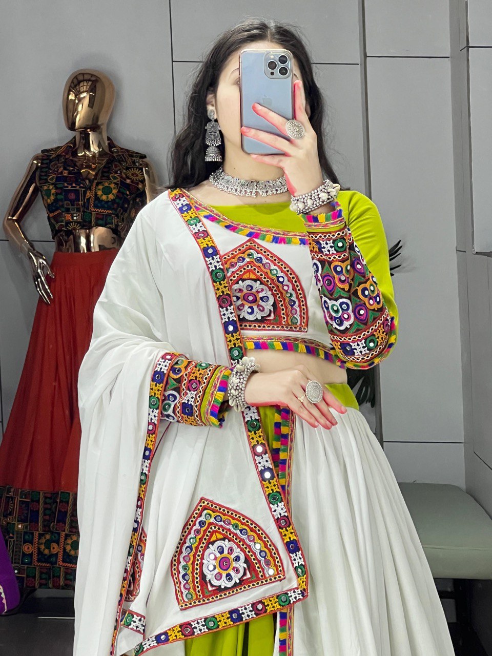 Traditional Gamthi Work Lehenga Choli