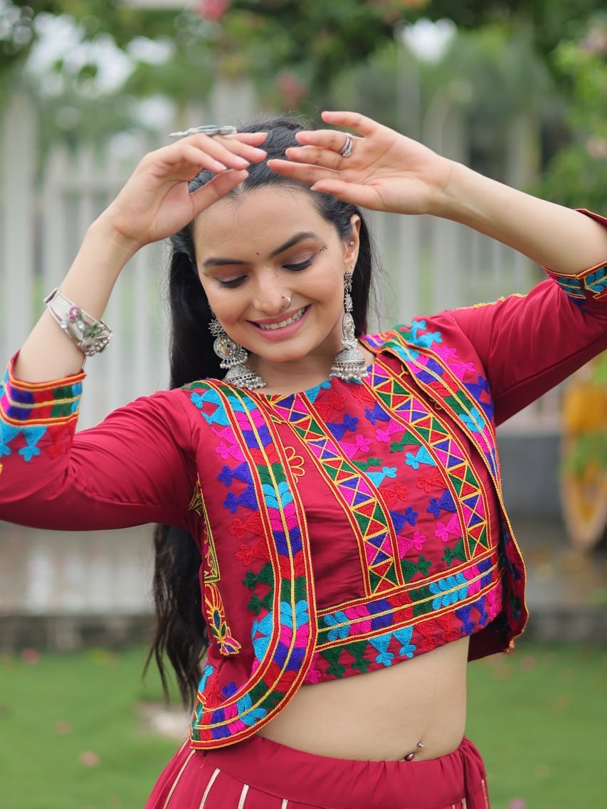 Kutchi Gamthi Embroidered Work Lehenga Choli