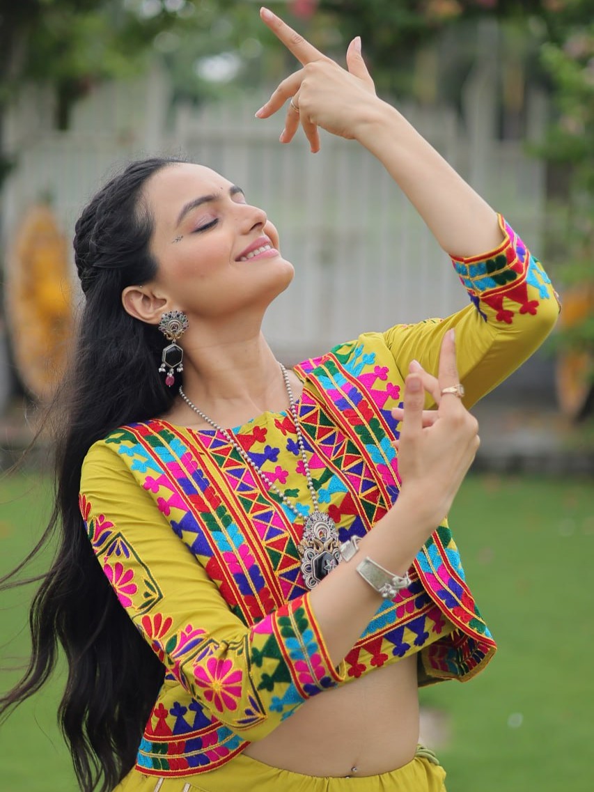 Kutchi Gamthi Embroidered Work Lehenga Choli