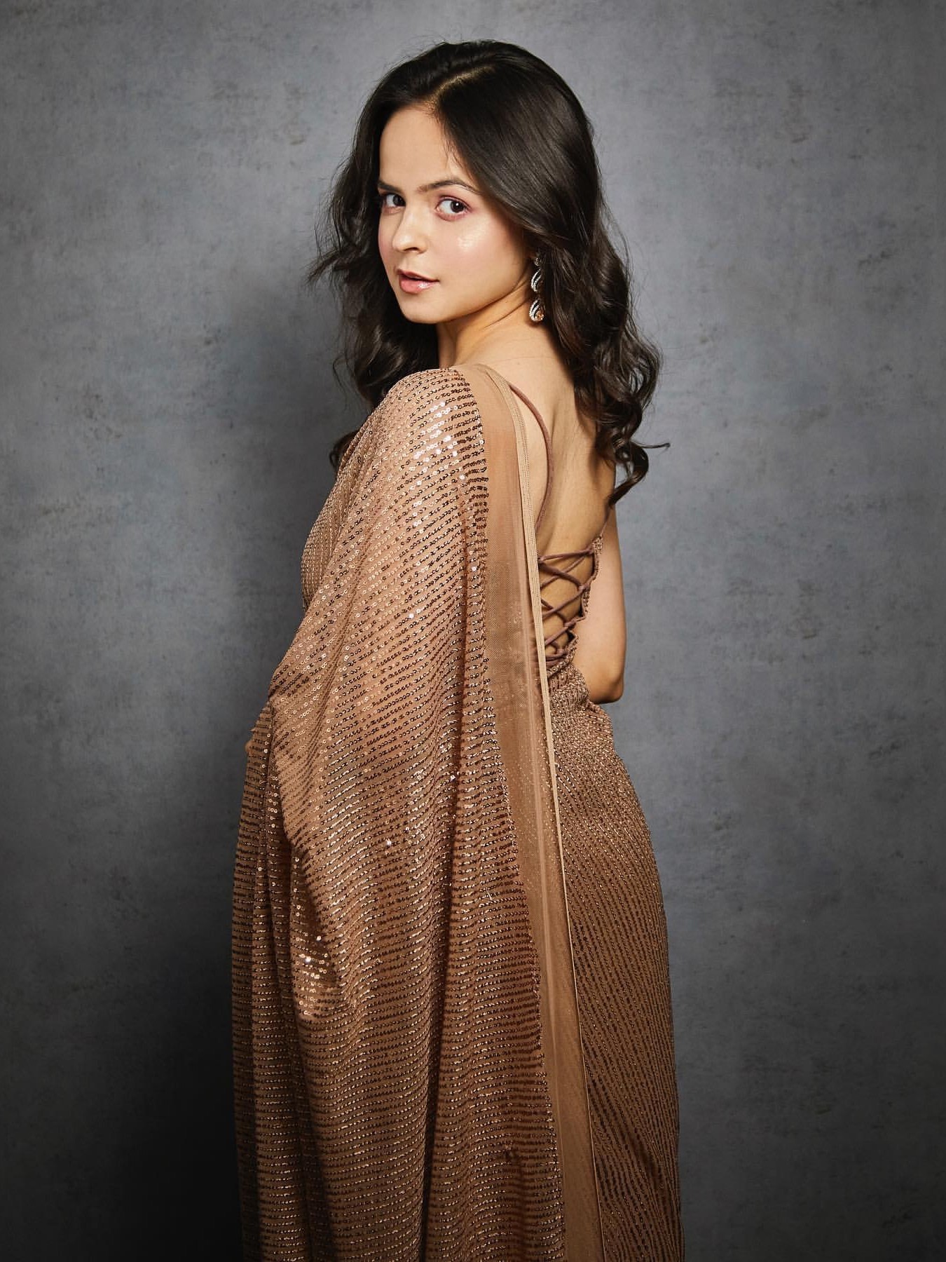 Celebrity Style Sequance Saree - Image 4