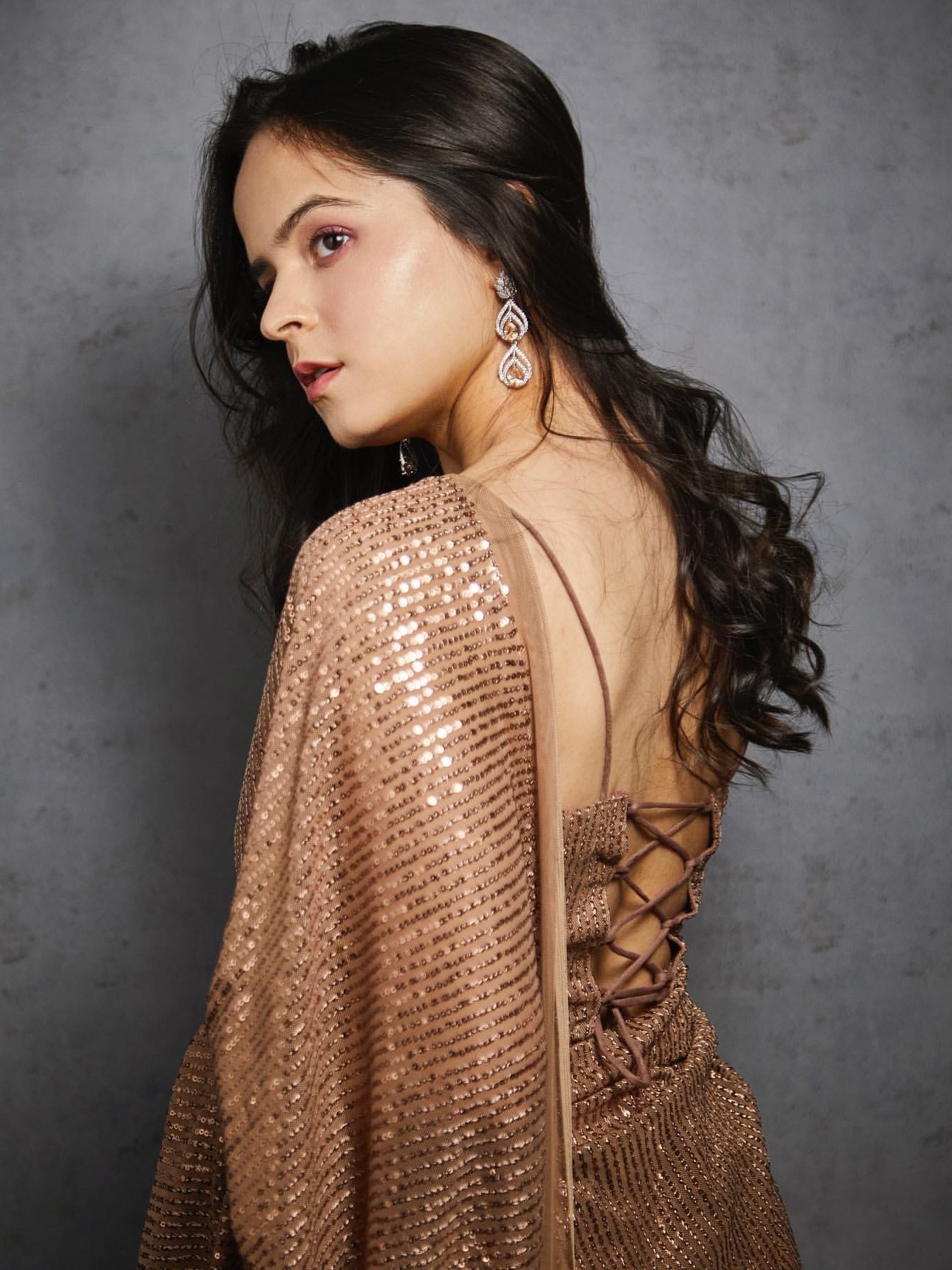 Celebrity Style Sequance Saree - Image 5